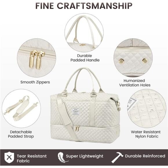 LOVEVOOK Travel Duffle Bag,Weekender Bags for Women with Shoe Compartment - Picture 5 of 7